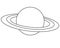 Saturn and its rings - one of the planets of the solar system - vector linear picture for coloring. Outline. Saturn, the gas giant