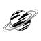 Saturn milkyway planet isolated symbol in black and white
