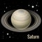 Saturn planet 3d vector illustration. High quality isometric solar system planets.