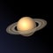 Saturn Planet Icon on Dark Background