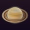 Saturn planet icon, isometric style
