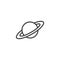 Saturn planet line icon