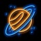 Saturn Planet Ring neon glow icon illustration