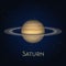 Saturn planet with ring system. Cosmos, space