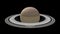 Saturn planet rotating in its own orbit in outer space, Approaching the Planet Saturn and its Prominent Ring System