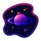 Saturn planet solar system with stars. futuristic space background. Abstract universe with big ultraviolet planet vector