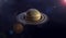 Saturn planet in the universe. Planet with rings is called saturn.
