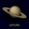 Saturn. Realistic planet of the solar system