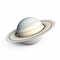 Saturn On White Background: Photorealistic Pastiche With Earth Tones