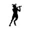 Satyr Faun flute game silhouette ancient mythology fantasy.