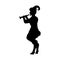 Satyr Faun game pipe silhouette ancient mythology fantasy.