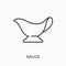 Sauce flat line icon. Vector outline illustration of gravy boat. Black thin linear pictogram for food container