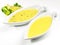 Sauce Hollandaise and Sauce Bearnaise on white Background - Isolated