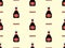 Sauce seamless pattern on yellow background. Pixel style