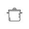 Saucepan casserole line icon