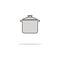 Saucepan color thin line icon.Vector illustration