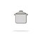 Saucepan color thin line icon.Vector illustration