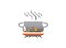 Saucepan with food on the fire cooking for logo design, cooking in the pot icon illustrator
