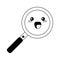 Saucepan kitchen utensil isolated kawaii cartoon in black and white