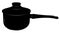 Saucepan with long handle and glass lid - stylized vector illust