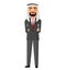 Saudi arab businessman with crossed arms vector illustration