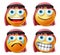 Saudi arab emoticon and emoji vector set. Saudi arabian emoticons face in crying, smiling and happy emotion wearing.