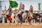 Saudi Arab Horse riders on traditional desert - safari festival in abqaiq Saudi Arabia. 10-Jan-2020