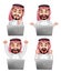 Saudi arab man vector character set in front of laptop with different actions