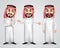 Saudi arab man vector character set wearing thobe and gutra