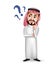 Saudi arab man vector character wearing thobe with confused or thinking