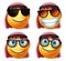 Saudi arab vector emoji glasses emoticon set. Saudi arab emoticon face wearing sunglasses.