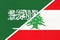 Saudi Arabia and Lebanon or Lebanese Republic, symbol of national flags. Championship between two countries