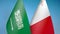 Saudi Arabia and Malta two flags