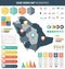 Saudi Arabia map with Infographic elements. Infographics layouts.