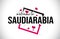 SaudiArabia Welcome To Word Text with Handwritten Font and Red Hearts Square