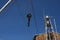 Sauerman Bros pulley and hook at Cheyne`s Beach Whaling station, Albany, WA, Australia