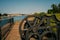 Sault Ste. Marie, ON, Canada - June 30, 2022 Historical building on the waterfront of the Soo Locks.