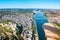 Saumur city aerial view, France