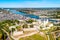 Saumur city aerial view, France