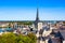 Saumur city aerial view, France