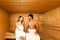 Sauna bath in a steam room