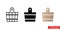 Sauna bucket icon of 3 types. Isolated vector sign symbol.