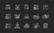 Sauna chalk white icons set on black background