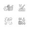 Sauna culture pixel perfect linear icons set