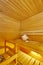 Sauna indoor. Finnish traditional relaxation lifestyle. Wellbeing background.