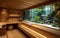 Sauna interior with luxury details