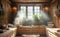 Sauna interior with luxury details