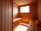 sauna interior with wooden floor, AI Generated