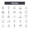 Sauna line icons, signs, vector set, linear concept, outline illustration