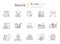 Sauna pixel perfect linear icons set